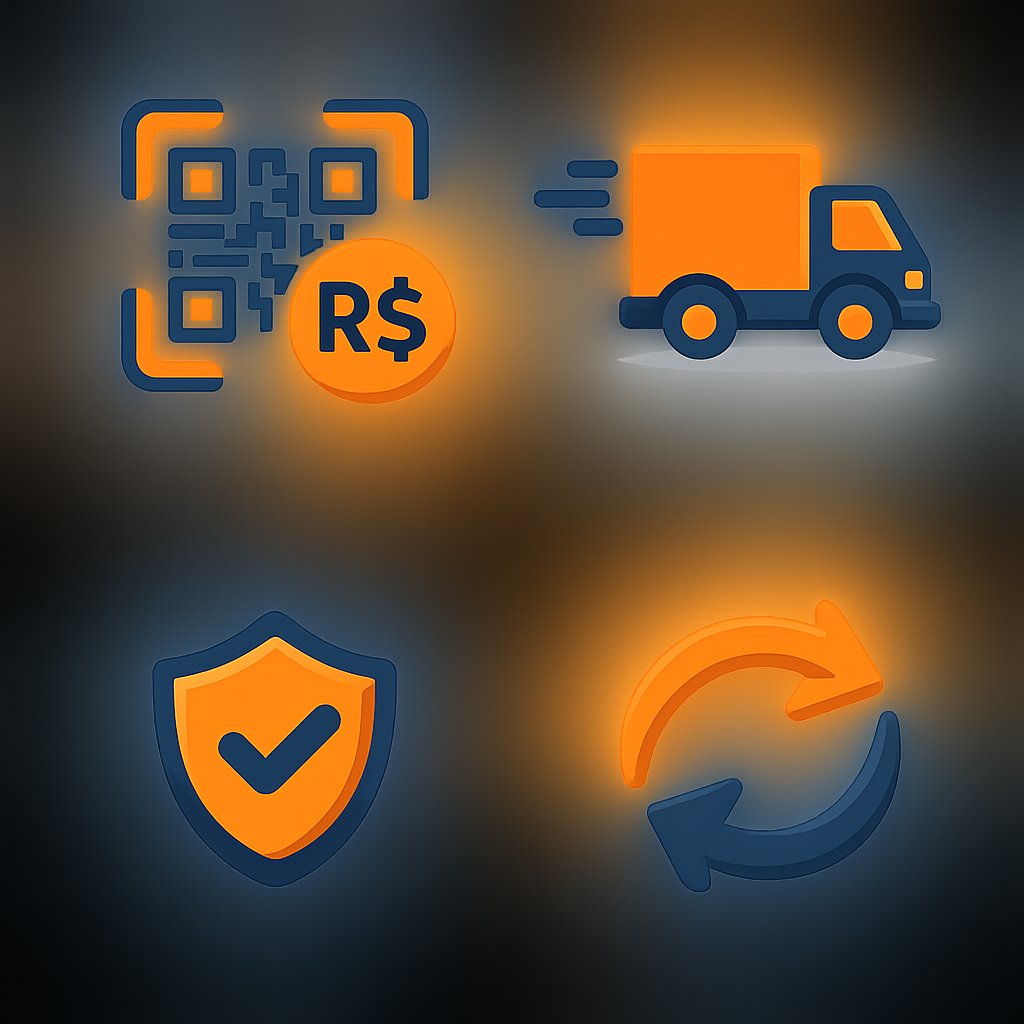 Pagamento seguro, entrega rápida, compra garantida